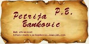 Petrija Banković vizit kartica
